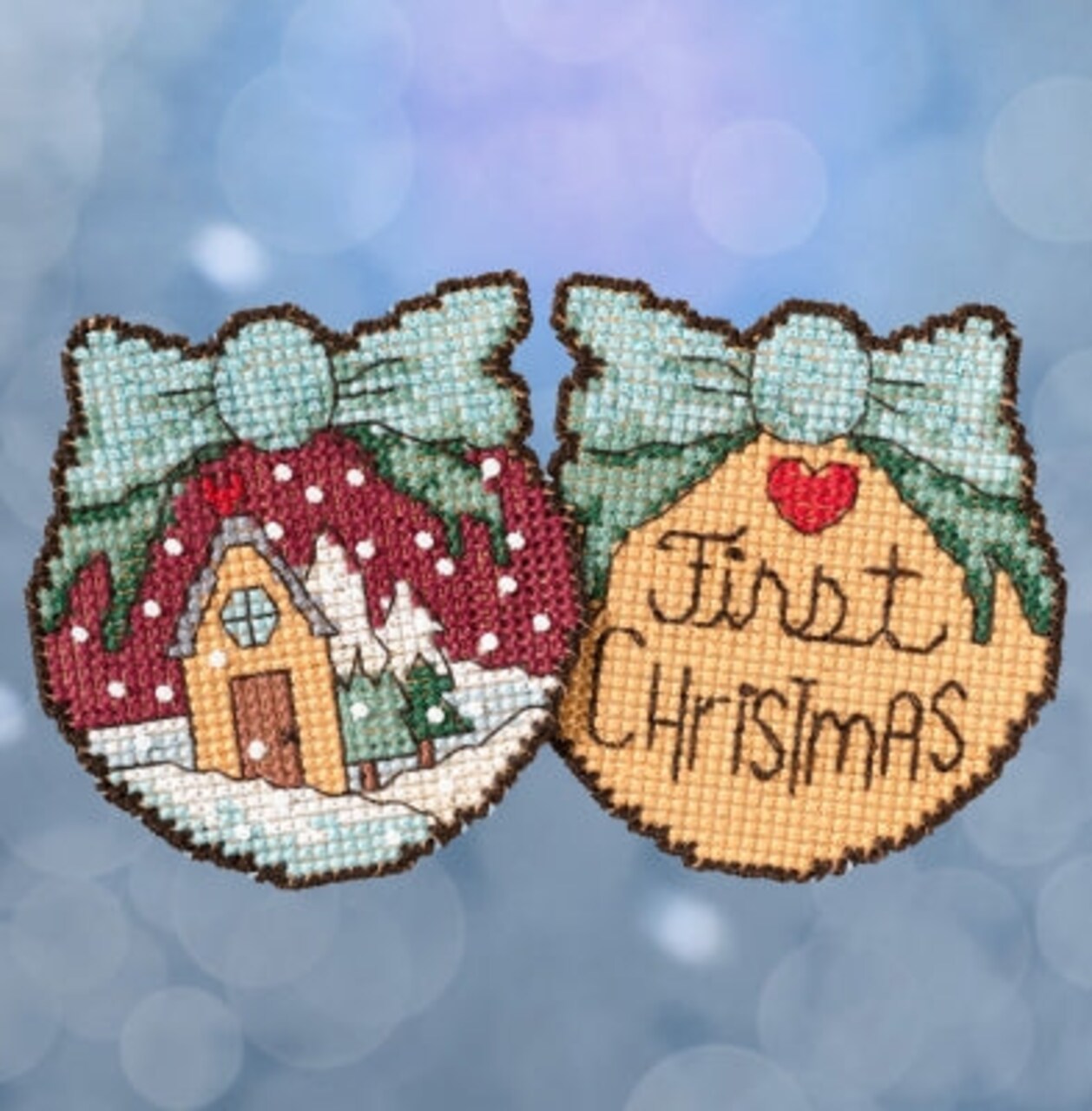 DIY Mill Hill Sticks First Christmas Beaded Cross Stitch Ornament Kit